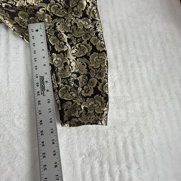 Nipon Boutique Womens Blazer Black Gold Floral Brocade Shawl Collar Size 20W - Picture 9 of 9